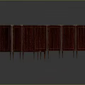 Elegant Wooden Room Dividers With Intricate Grain And Metal Legs Design