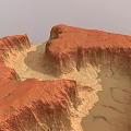 Red Rock Garden Landscape With Gullies Yellow Sand And Natural Textures
