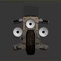 Detailed Vintage Motorcycle Design Featuring Leather Seat Metallic Body And Off Road Tires