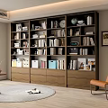 Bookcase Bookshelf Ornaments Book Decorative Cabinet 3d model