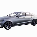 Silver Sedan Car With Modern Streamlined Body And Four Doors Design