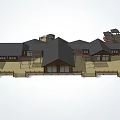 Traditional Urban Architectural Complex With Wooden Structures Black Tiled Roofs And Open Terraces
