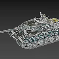 Armored Military Tank 3D Model With Detailed Turret Long Cannon And Tracks
