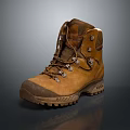 Brown Leather Hiking Boots With Lace Up Design And Rubber Lug Sole