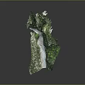 Lush Garden Landscape With Natural Green Vegetation Rock Formations And Flowing Stream In Mountain Canyon