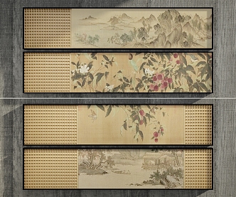 New Chinese Style Decorative Hanging Painting 3d model