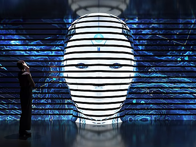 Exhibition Hall Exhibition Wall Artificial Intelligence AI Robot Technology Future Multimedia Art Device 3d model