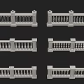 Various Architectural Railing Designs with Decorative Balusters and Posts
