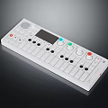 Modern White Electronic Music Controller With Sliders Colorful Buttons Black Knobs And Display Screen 3d model