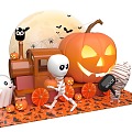 Halloween pumpkin train beauty Chen 3d model