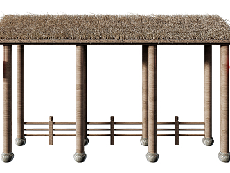 New Chinese style eaves thatched eaves 3d model