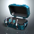 Open Blue Case With Durable Metal Hardware And Protective Interior Lining 3d model