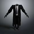 Black Long Formal Coat Outfit Featuring White Shirt Black Tie Gloves And Shoes