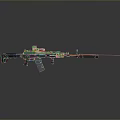 Modern Tactical Rifle With Red Scope And Green Laser Sight For Precision Shooting