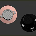 Stylish Modern Pink And Black Microphones With Sleek Stand Design For Recording