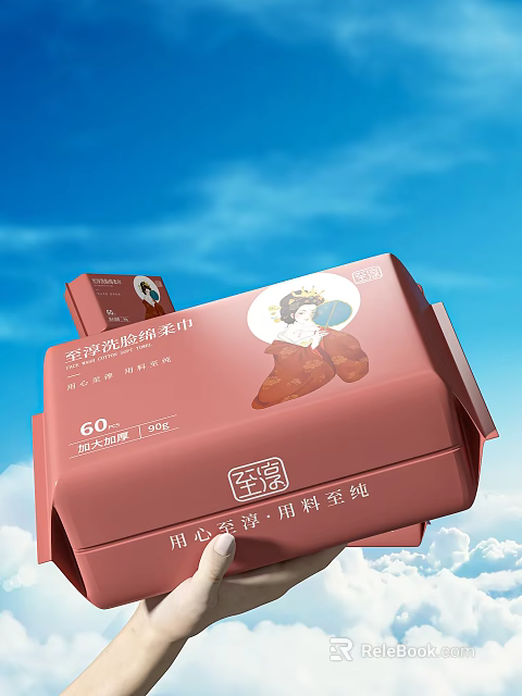 Premium Soft Cotton Tissues 60 Sheets Large Thick Skin Friendly Pure Material 3d model