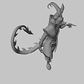 Animated Game Character With Horned Head Large Ears And Pointing Hand