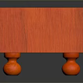 Red Square Wooden Household Item With Grid Top And Short Legs