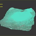 Detailed 3D Terrain Model of Mountain Landscape With Rolling Hills And Rocky Formations