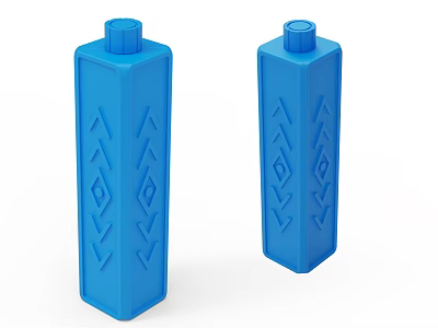 Blue Household Storage Bottles With Geometric Pattern Design For Daily Use 3d model