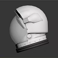 White Astronaut Helmet With Transparent Visor Detailed Structure And Reflective Surface 3d model