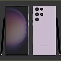 Samsung Purple Smartphone With Four Cameras And Gradient Front Screen 3d model