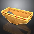 Yellow Rectangular Component With Red Accents And Decorative Edges Design