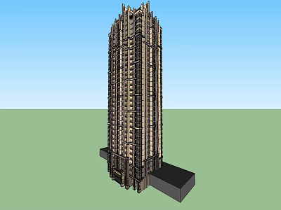 Modern High Rise Building Architectural Model With Glass Facade And Multiple Floors 3d model