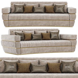 Casual Sofa Combination Casual Sofa Living Room Sofa Multi-Person Sofa Pillow Home Furniture Simple 3d model