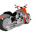 Red And Silver Cruiser Motorcycle With Black Tires And Handlebars