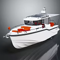 White Yacht With Orange Seating On Deck And Modern Design