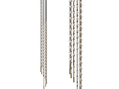 Modern Elegant Chandelier With Beaded Chains And Metal Frames For Interior Decor 3d model
