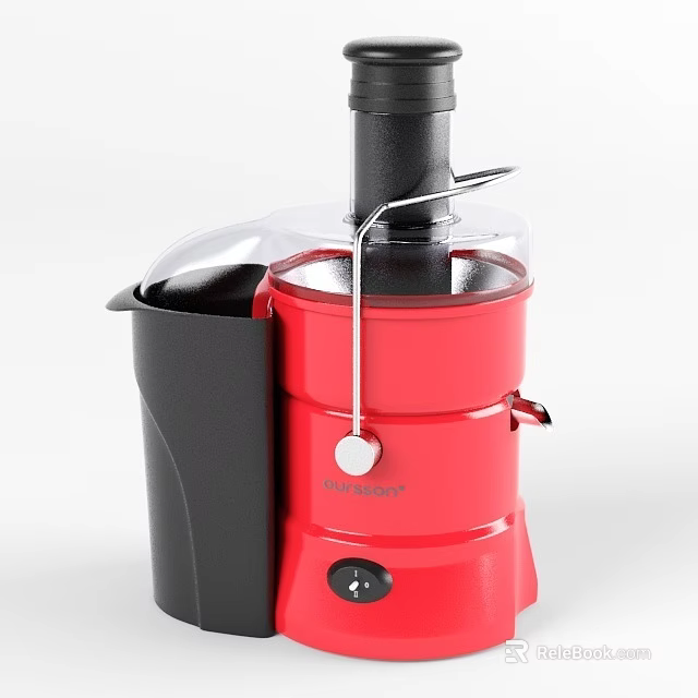 Red And Black Electric Juicer With Transparent Lid 3d model 