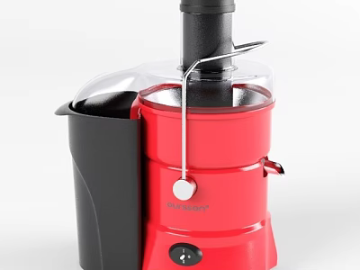 Red And Black Electric Juicer With Transparent Lid 3d model