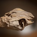 Weathered Stone Wood Decorative Piece With Natural Rough Texture And Irregular Shape