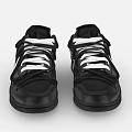 Nike Black Sneakers With White Laces Silver Side Logo And Purple Accents