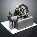 Modern engine steam engine steam engine sliding distribution system regulator 3d model