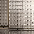 Modern Decorative Screen with Geometric Metal Frame and Transparent Grid Panels for Interior Design 3d model