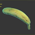 Ripe Yellow Banana with Brown Spots on Gray Background and Reflection