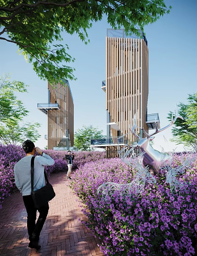 Modern Watchtower Observation Decks 3d model Modern Watchtower Observation Decks 3d model