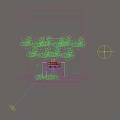 Outdoor Park Pergola With Panda Logo Shade Structure Green Trees And Paved Ground