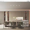 Modern dining table sideboard without main lamp 3d model