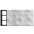 Modern Entryway Side Cabinet With Marble Panels Open Shelves And Black Wood Frame