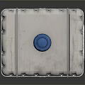 Industrial Equipment IBC Tote With Metal Frame Blue Lid And Pallet Base