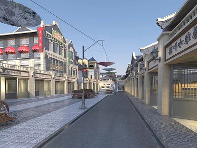 National Wind Commercial Street Commercial Building of the Republic of China 3d model