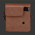 Brown Leather Camera Case Featuring Stylish Design And Secure Clasp For Daily Use 3d model