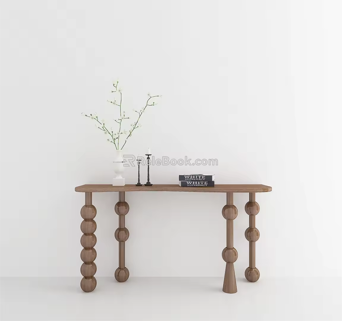 Modern End View Desk Side Table 3d model