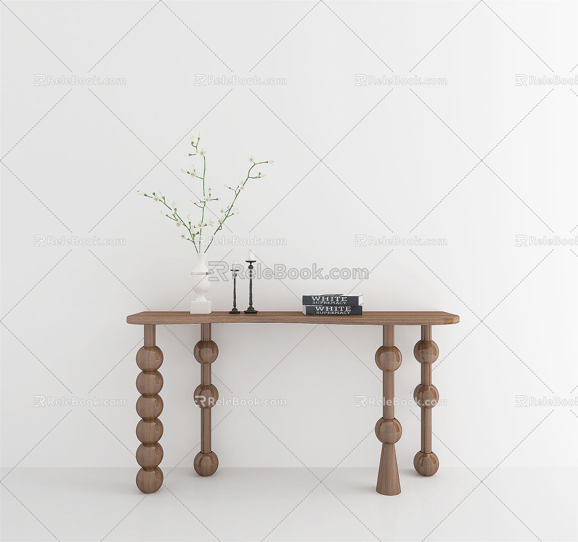 Modern End View Desk Side Table 3d model