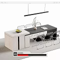 Modern Bar Counter With Sleek Design Marble Top Metal Chairs And Vase Decoration