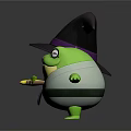 Cute Cartoon Frog Characters With Wizard Hat Blue Green Colors And Holding Props
